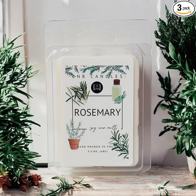 3 PACK Rosemary Wax Melt Made In USA Fragrance Melts Tarts Luxury Premium Soy 3 2.4 ox Clean Ingredients Essential Oils Hand Poured Cubes Long Lasting Scent Herbal