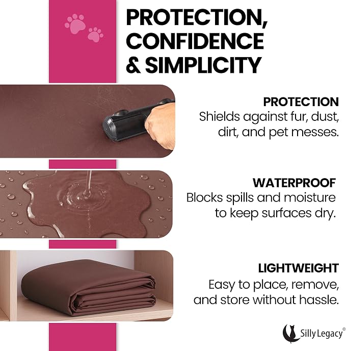 Thin Reversible Waterproof Protective Cover or Liner for Bed or Couch (Twin Size, 90 x 55 inch), for Dogs and Cats, Babies; Incontinence, Dirt, Drool