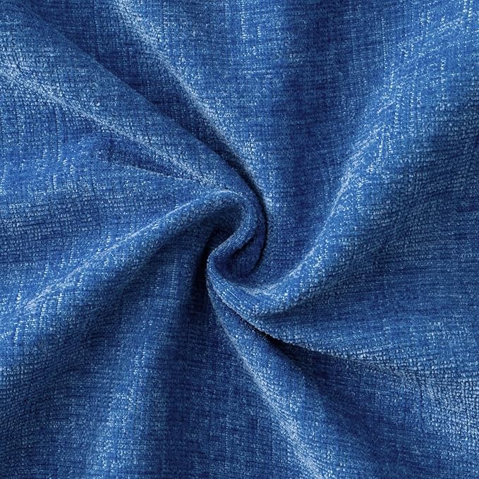 MIULEE Soft Chenille Lumbar Throw Pillow Covers Royal Blue 12x20 Pack of 2 | Modern Home Decor, Classic Decorative Pillows, Solid Dyed Cases, Boho Couch Cushion Covers for Sofa Bed Living Room
