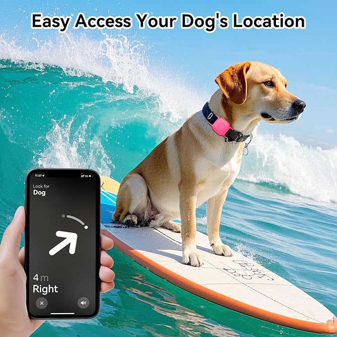 DDJ Waterproof Dog Collar Holder for Life360 Tile Mate Tracker, 2-Pack Durable Silicone Cover, Anti Lost for Life 360 Tile Tracker Case for Cat &Pet Collars, Easy Installation, Lightweight, Pink Punch
