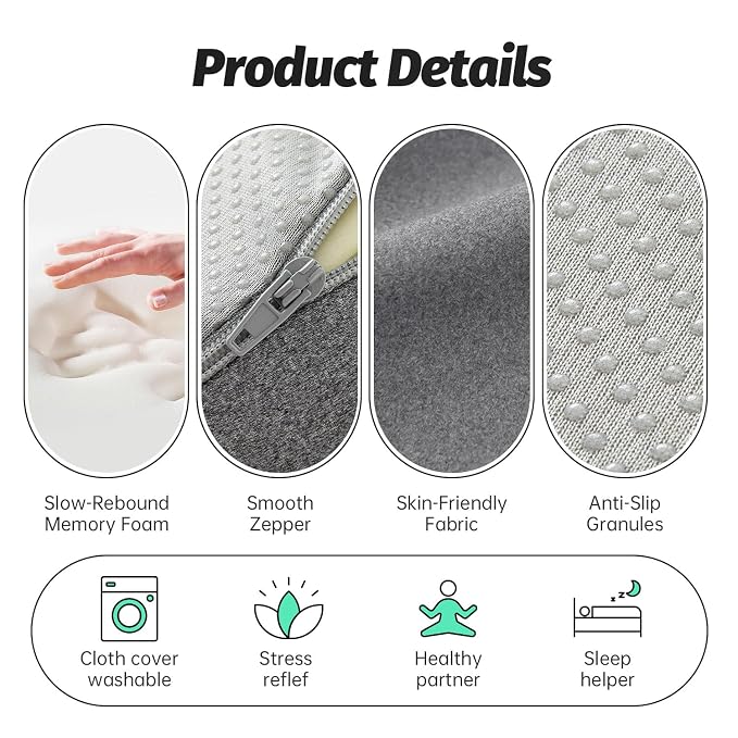 MOONYOOY Face Down Pillow with Face Cradle Pad, Massage Headrest for Bed, BBL Pillow After Surgery Post Eye Surgery Vitrectomy Recovery - Comfortable Support for Faster Healing & Pain Relief