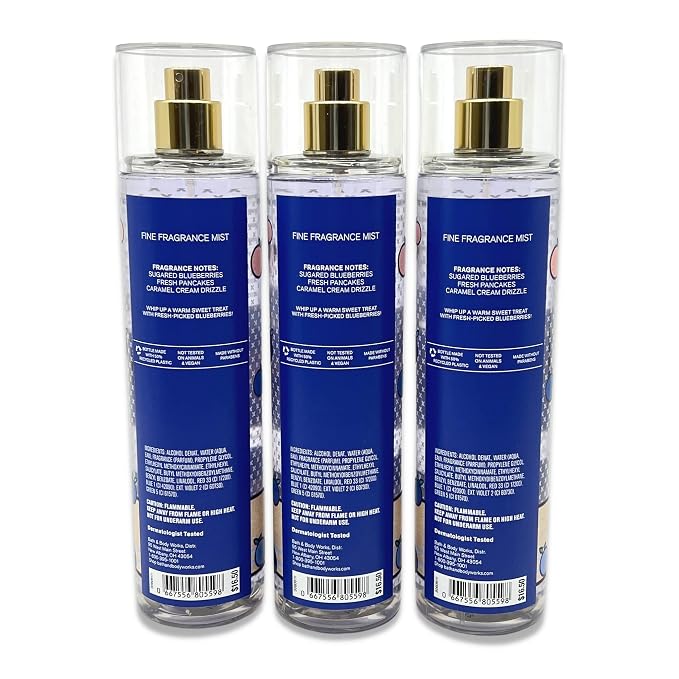 Bath & Body Works Blueberry Sugar Pancakes Fine Fragrance Mist - Lot of 3