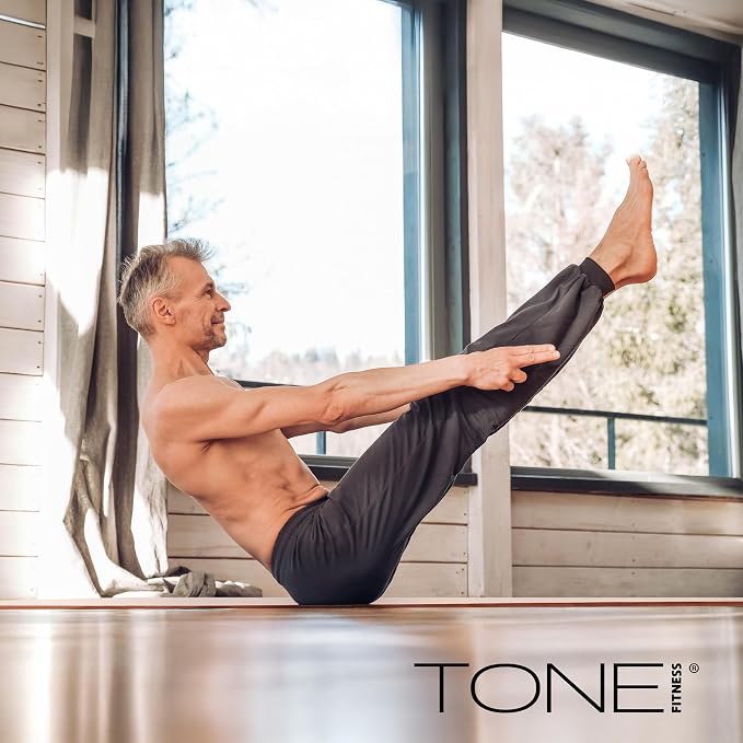TONE Fitness Hanging Yoga Mat, Pilates Mat, Exercise Mat for Home Workouts with Carry Strap | V Pattern | Multiple Colors