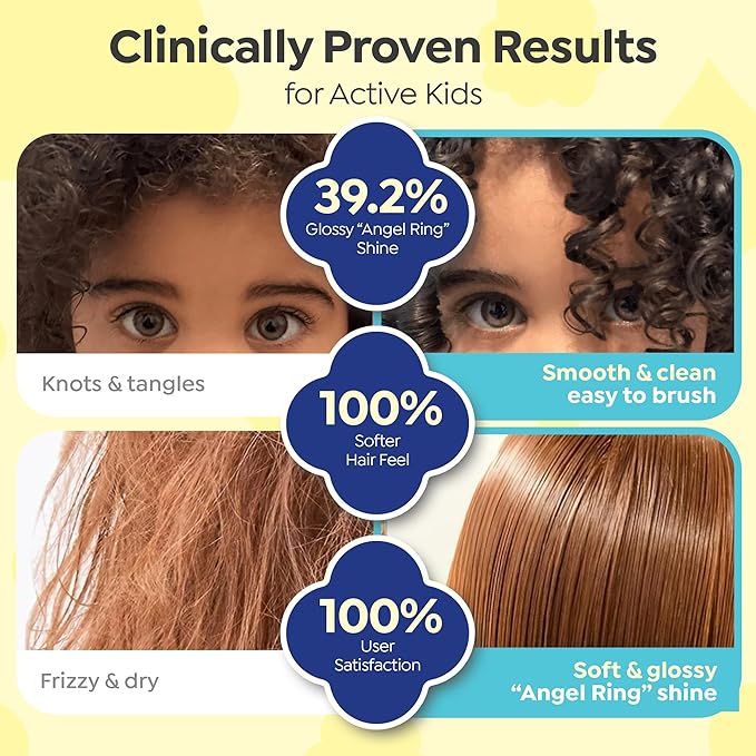 GOONGBE Kids Detangling Conditioner – Silicone-Free Softening for Frizzy Tangle-Prone Hair – Lightweight Non-Greasy with Triple Oil Complex (Macadamia, Sunflower, Oat), Allergen-Free 6.76 fl oz