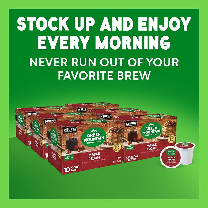 Green Mountain Coffee Roasters Maple Pecan Keurig K-Cup Pods, Light Roast Coffee, 60 Count