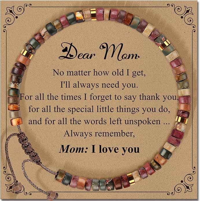 Inspirational Gifts Bracelets for Women: Valentines Mothers Day Birthday Gifts for Women Friends Sister Mom - Healing Natural Stone Beads Bracelets Thinking of you Get Well Soon Gift for Women