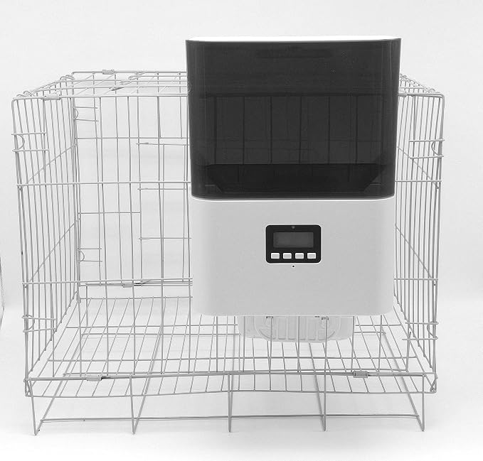 Automatic Pet Feeder for Cats and Small Dogs, Cage-Mounted, 2.5L | Timed & Portion Control Feeding,Dual Power Supply(Plug-in & Battery),Easy to Clean,Space Saving,Ideal for Cages