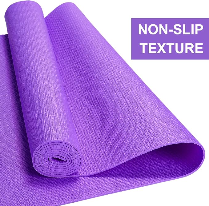 3 mm Thin Yoga Mats Bulk, Lightweight PVC Exercise Mats Non Slip Workout Fitness Pads for Yoga Pilates Stretching Classes Gym Home Studio, Easy to Clean