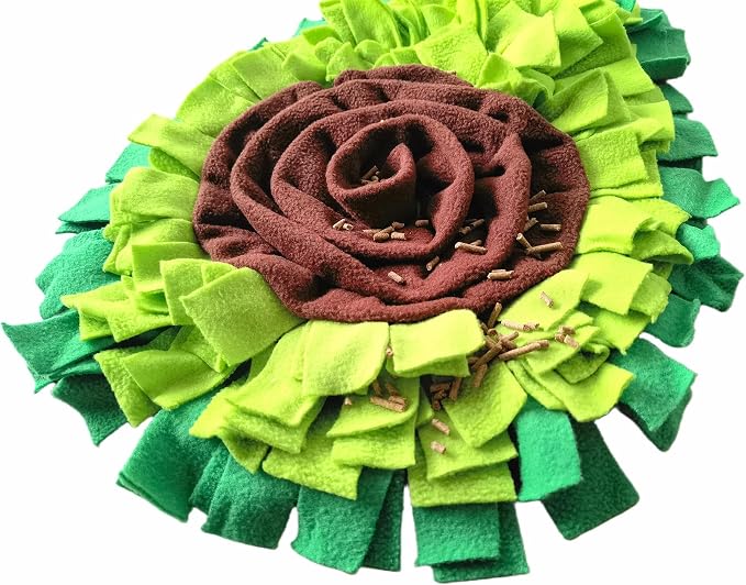 Ferret Cats Snuffle Mat Fleece Foraging Mats Interactive Feeding Toy Small Animal Rabbit Guinea Pig Rat Hamster Anti Slip Treat Dispenser Slow Feeder (Avocado)