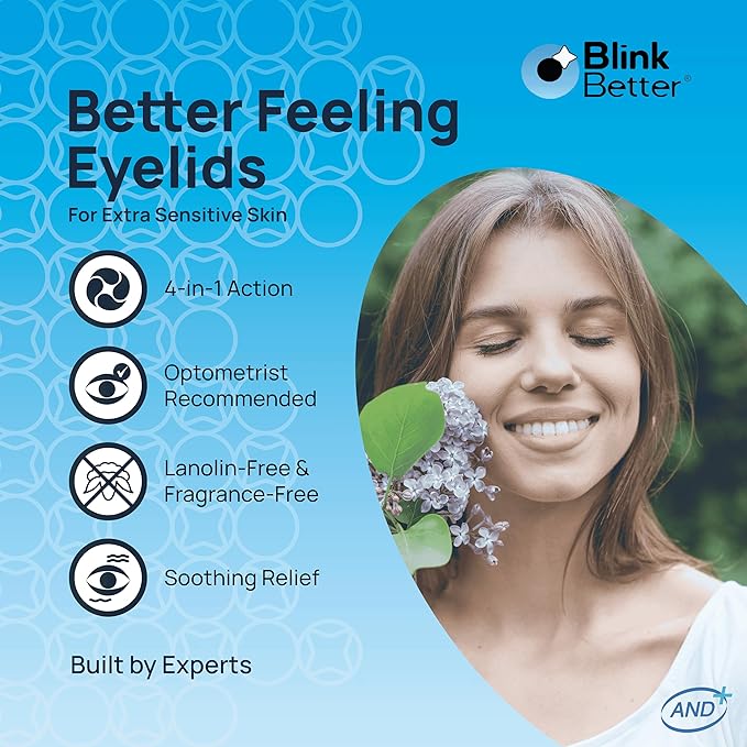 Lanolin Free Eyelid Ointment 10g – For Sensitive & Dry Eyelids - Hydrates, Nourishes & Soothes – Moisturising Care for Dry, Itchy, Red, Sensitive, Flaky Skin Around the Eyes