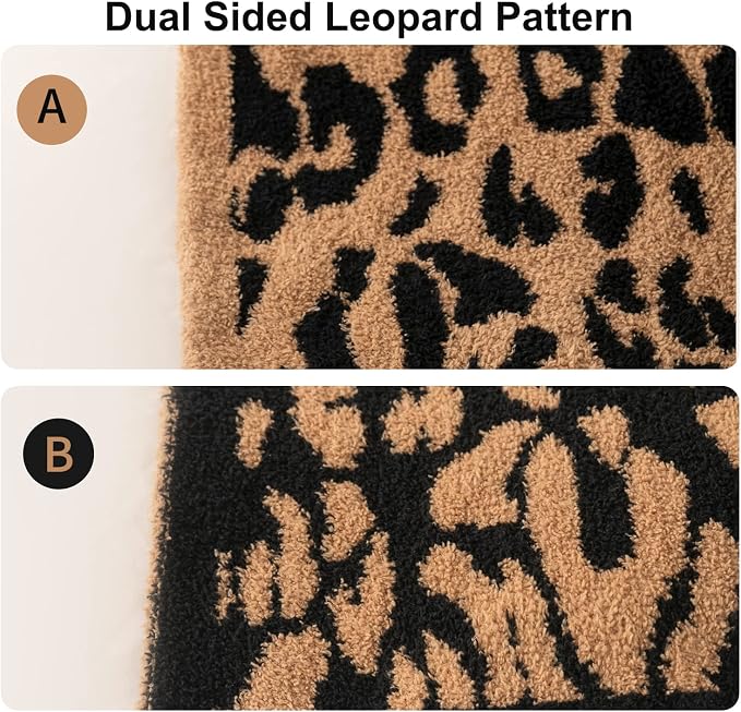 MH MYLUNE HOME Ultra Soft Leopard Throw Blanket Plush, Brown, 50"x60" | Reversible Cheetah Print Blanket, Comfy Fluffy Fuzzy Plush Blanket Throws for Couch Bed, Cozy Blankets for Women Gift