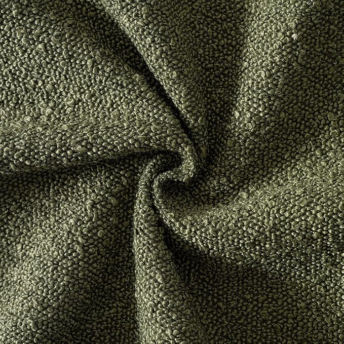 MIULEE 18x18 Decorative Lumbar Boucle Couch Pillow Covers Moss Green | Set of 2 Textured Neutral Throw Pillow Covers, Accent Solid Pillowcases, Sofa Living Room Home Decor