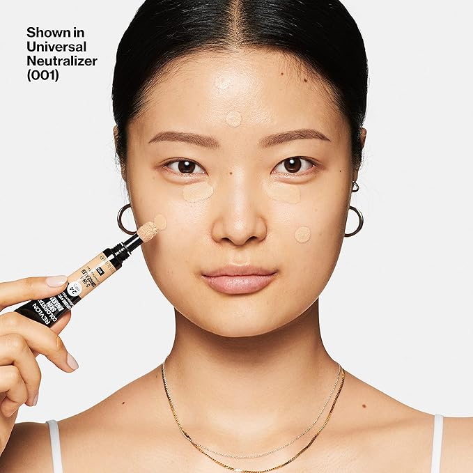 Revlon ColorStay Skin Awaken 5-in-1 Concealer, Lightweight, Creamy Longlasting Face Makeup with Caffeine & Vitamin C, For Imperfections, Dark Circles & Redness, 001 Universal Neutralizer, 0.27 Fl Oz