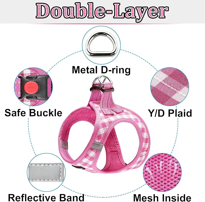 Dog Harness Step-in Breathable Puppy Cat Dog Vest Harnesses for Small Medium Dogs