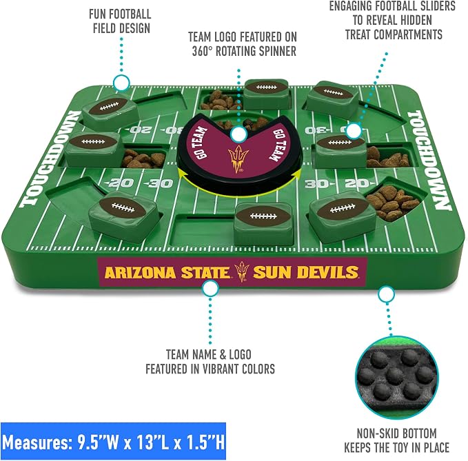 Pets First NCAA Arizona State UNIV. Large Puzzle Toy, Dog Puzzle Treat Toy, New Large Size, Interactive Dog Treat Toy, Dog Slow Feeding Toy