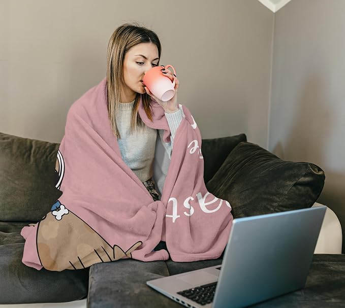 Get Well Gifts for Women/Men After Surgery Pink Blanket 60"x80" | Feel Better/Get Well Soon Gifts for Women, Surgery Recovery Gift for Men, at Least You Dont Have to Wear A Cone