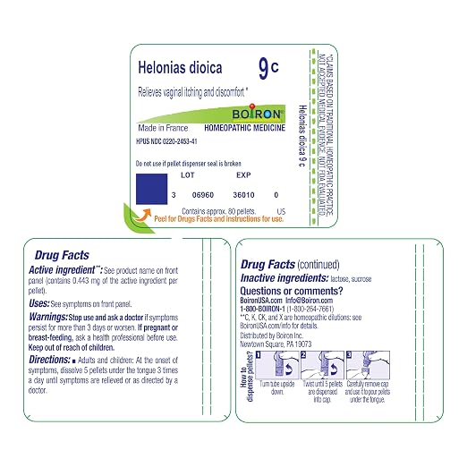 Boiron Helonias Dioica 9C for Vaginal Itching & Discomfort - 80 Pellets