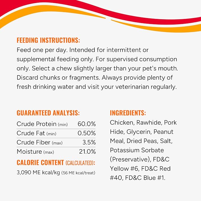 GOOD 'N' FUN Wings Long-Lasting Dog Treat Made with Real Protein, 24 oz | Premium Chicken, Pork and Beef Hide Chew, Supports Dental Health and Mental Stimulation, For Adult Dogs