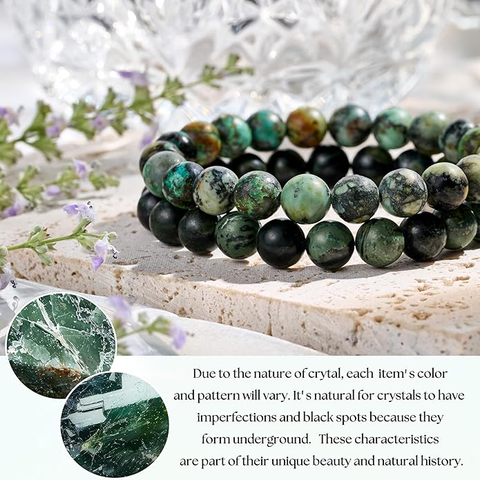 Bivei Natural Gemstone Semi Precious Healing Crystals Handmade Stretchy Round Beads Bracelet,Stocking Stuffers for Women Enhance Positive Energy