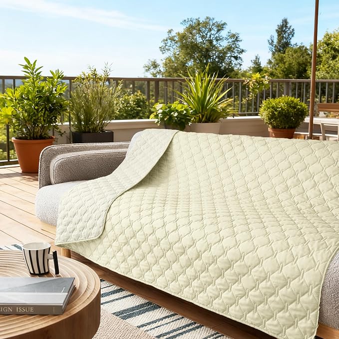 gogobunny 100% Double-Sided Waterproof Dog Bed Cover Pet Blanket Sofa Couch Furniture Protector for Puppy Large Dog Cat, Reversible (68x82 Inch (Pack of 1), Dark Cream/Light Cream)