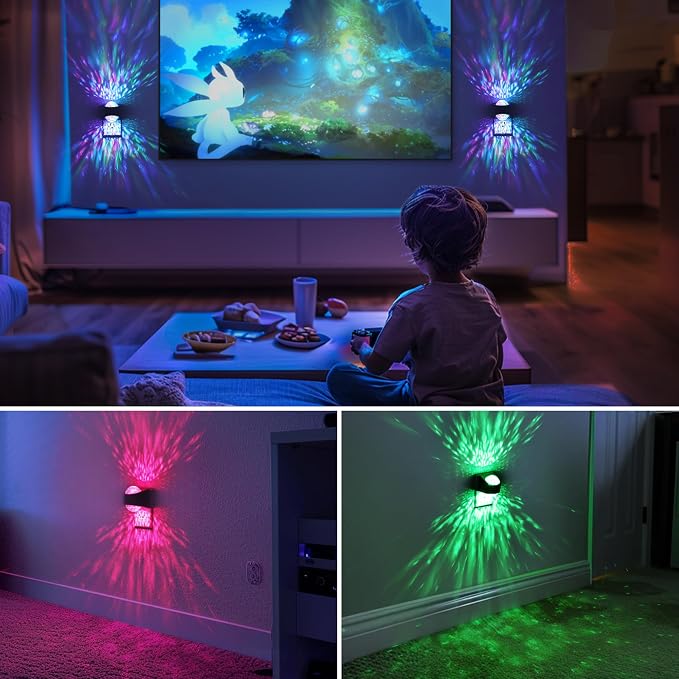 Night Lights Plug into Wall, Star Projector Night Light for Kids | Night Light Projector, 9-Color RGB Galaxy Nightlight, Dusk to Dawn Sensor for Bathroom, Home Gaming Room Decor, Home Decor