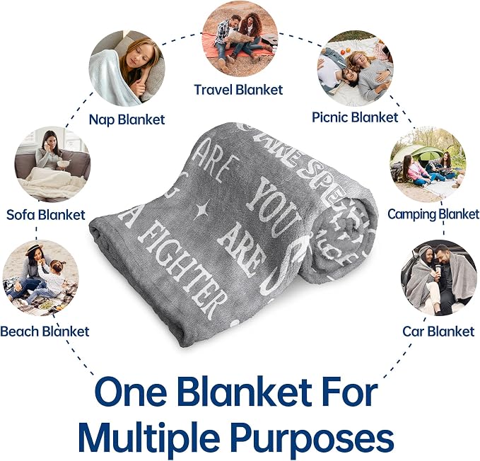 Gifts for Women Men- Get Well Soon Blanket | Sympathy Gifts for Him Her, Thinking of You Present, Inspirational Birthday Gift for Dad Friend Brother Son, 80'' x 60''
