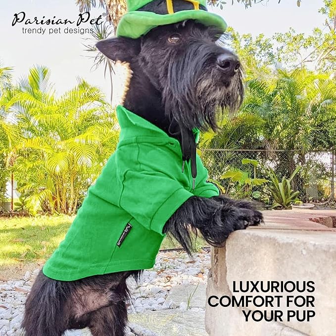 Parisian Pet Dog Polo Shirt – Classic Green Cotton Pet Apparel with Collar & Buttons - Soft Breathable Puppy T-Shirt - Cute Dog Clothes - Ideal Summer Clothes for Small Dogs - Shirts for Dogs Girl Boy