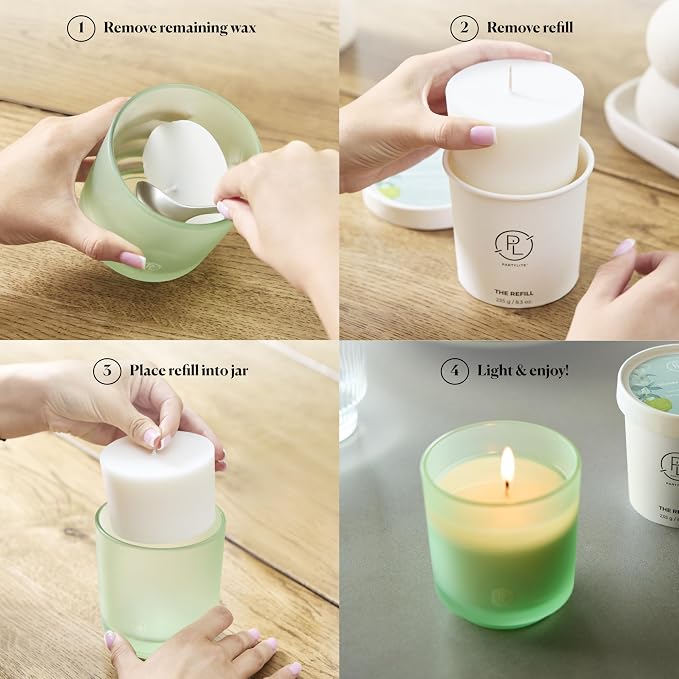 PartyLite Seagrass Eucalyptus Scented, Notes of Eucalyptus, Lemon, Seagrass & Driftwood, 10oz 1-Wick Aromatherapy Refillable Jar Candle, 50 Hour Burn Time, Sustainable Wax, Reusable Jar