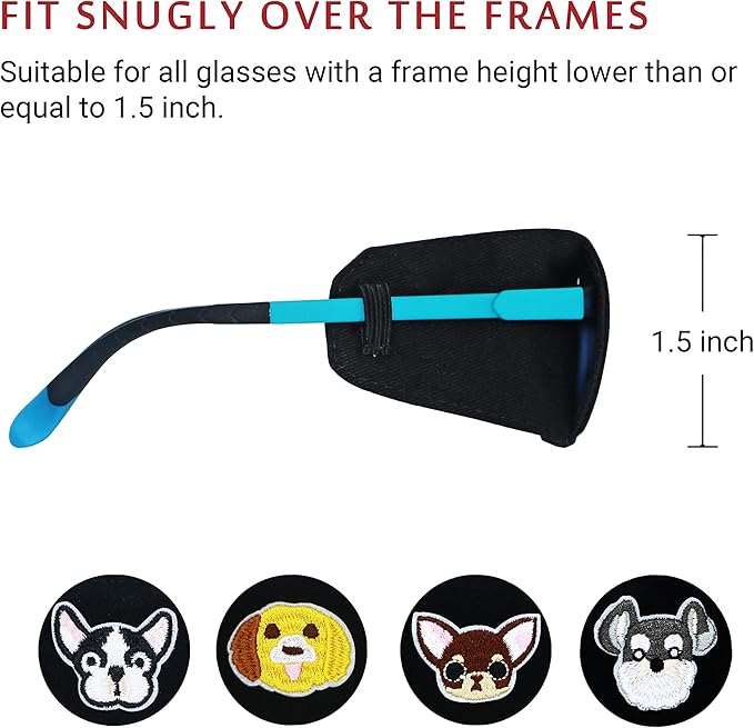 Astropic Cotton & Silk Eye Patch for Kids Glasses (Right Eye, Bulldog)