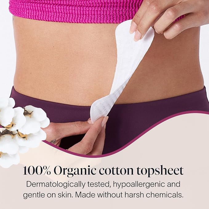 Cora 100% Organic Cotton Topsheet Period Liners (118 Micro Thin Liners)