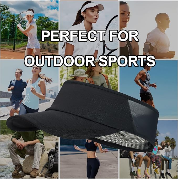 Sun Visor Hats Lightweight Stretchy for Running Tennis Golf | Portable,Mesh breathable,Quick-dry,Cooling Visor Hat,Stretch Fit,For Outdoor Sport Pickleball,Beach Volleyball