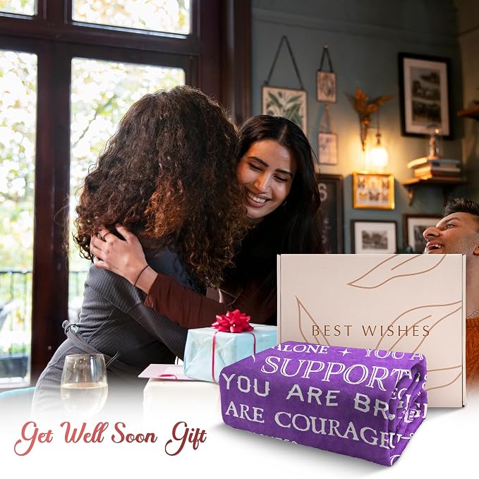 Gifts for Women- Get Well Blanket, Inspirational Gift for Her | Feel Better After Surgery Gifts, Thinking of You Gifts for Mom Grandma Aunt Friend Sister Daughter, 60'' x 50''