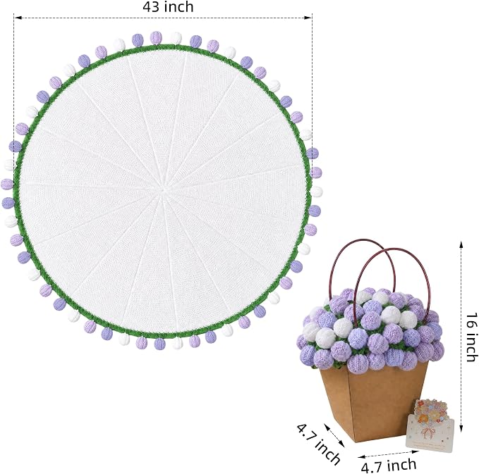Ivydale Crochet Flower Bouquet Throw Blanket