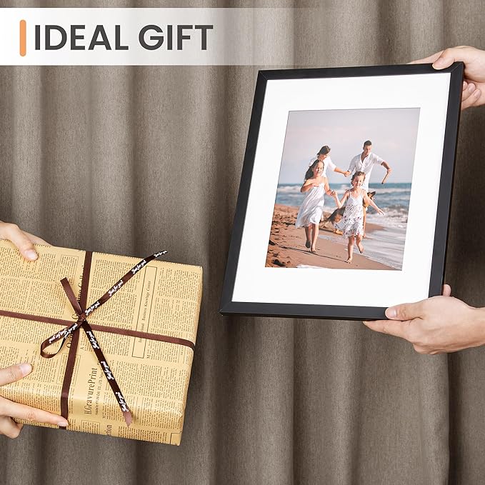 upsimples 11x14 Picture Frame, Gallery Wall Frames Set of 5, Black | Photo Frame Collage Wall Decor, 11 x 14 Frame, 8x10 Frame with Mat for Family, Baby, Hallway, Diamond, Christmas