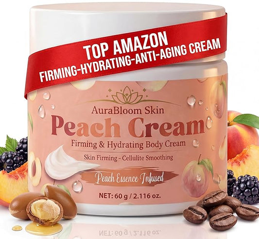 Peach Lift & Firming Body Cream | Peach Essence Infused Hydrating Moisturizer & Skin Firming Body Cream - Skin Tightening & Anti Cellulite Cream For Women-Lightweight fast absorbing Formula -2 Oz