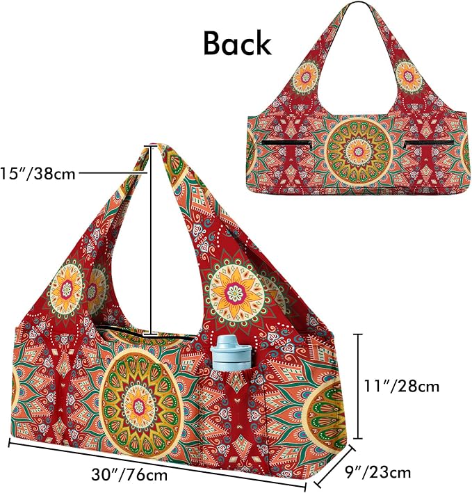 Yoga Mat Bag Large Yoga Bag and Carrier with Strap Zipper and Pockets Fits All Your Stuff Yoga Tote Pilates Bags for Women Fit Most Size Mats