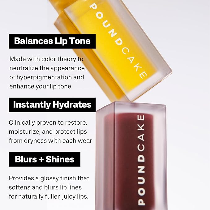 POUND CAKE Cake Theory: Lip Tone Equalizing Oil | For Enhanced Lip Color | Hydrating and High-Shine Blurring Lip Oil with Yellow Tint | Clean, Vegan, and Moisturizing Formula – 0.23 oz, Melted Butter