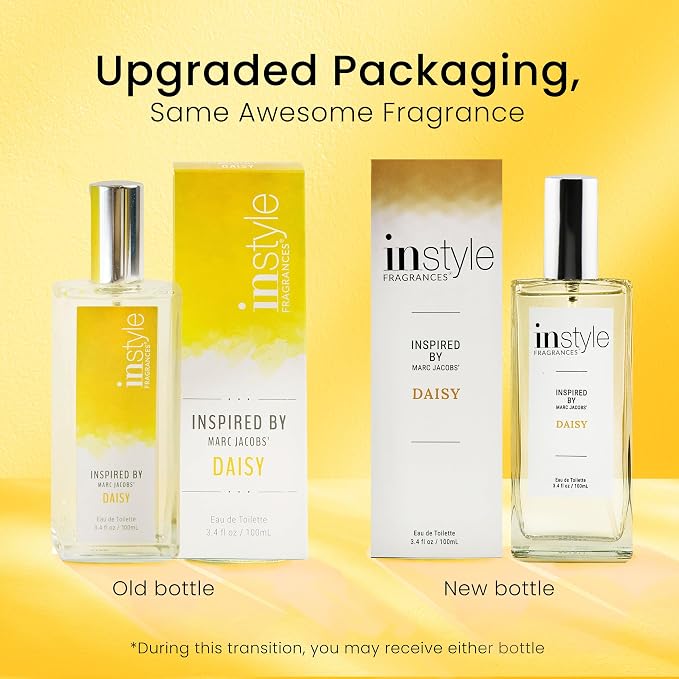Instyle Fragrances, Inspired by Marc Jacobs' Daisy, Women’s Eau de Toilette, CLEAN, Vegan, Paraben-Free, Never Tested on Animals, 3.4 Fluid Ounces