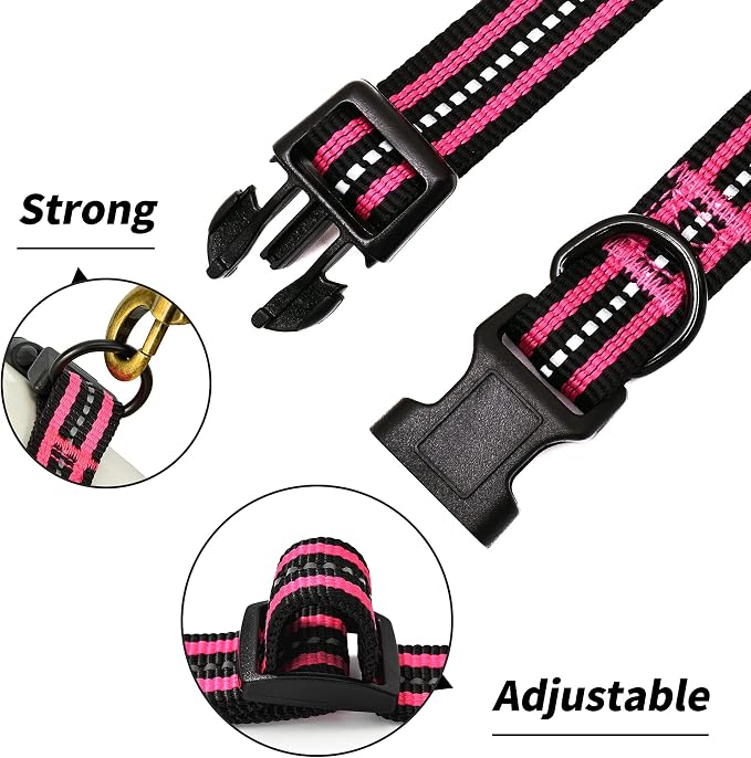 Mile High Life Reflective Dog Collar, Adjustable Lightweight Quick Release