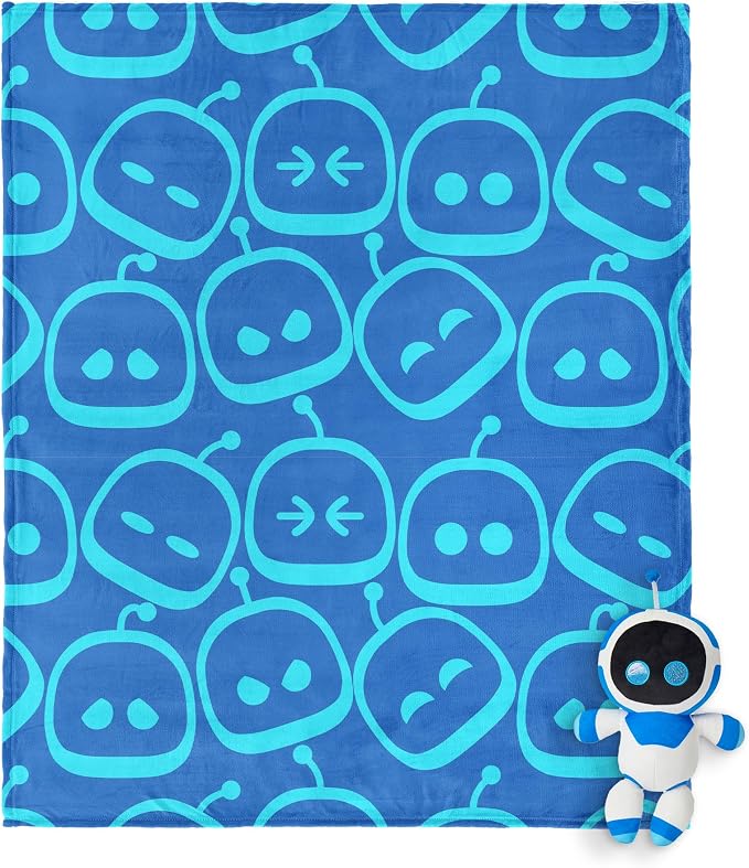Northwest Astrobot Hugger Pillow & Silk Touch Throw Blanket Set, PlayStation Stuffed Pillow, 50x60 inch Blanket and 11 inch Plushie
