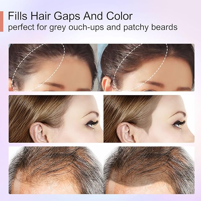 Acomler Root Cover Up Hair Powder for Thinning, Grey Hair - Dark Brown for Hairline Shadow, Eyebrows, Beard Line, Bald Spots (Blonde)