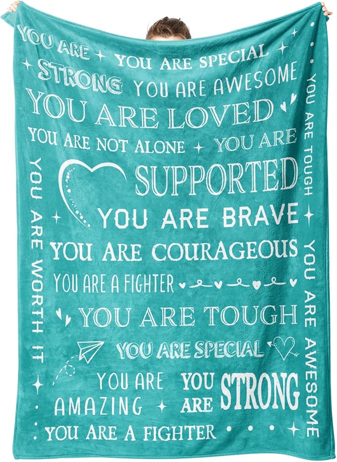 Gifts for Women or Men- Get Well Soon Blanket | Feel Better After Surgery Present for Sick Women, Thinking of You Gift, Inspirational Sympathy Gifts for Friend, 80'' x 60''