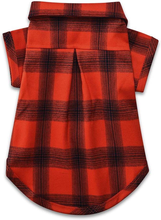 Koneseve Dog Shirt Plaid Dog Clothes for Small Dogs Boy Girl Cat Clothes Soft Puppy Outfit Adorable Pet T-Shirts Kitten Grid Costume Apparel Thanksgiving Christmas Clothing (Red#1; XS/Extra Small)