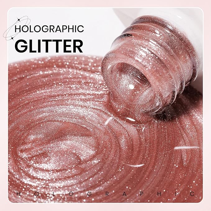 Pink Cat Eye UV Gel Nail Polish, 15ML Magnetic Crystal Holographic Cateye Gel Polish Glitter Shimmer Reflective Nail Polish Gel with Magnet Soak Off Salon DIY at Home