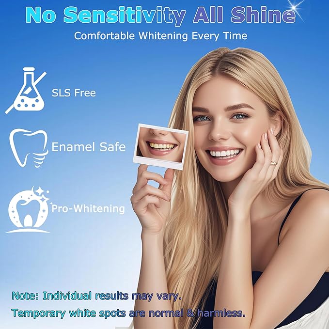 Professional Enamel-Safe Teeth Whitening Strips, Dentist-Approved Vegan Formula for Deep Stain Removal, Super Sticky and Non-Slip for Fast at Home Brightening | 16-Day Complete Kit | HanrayCare