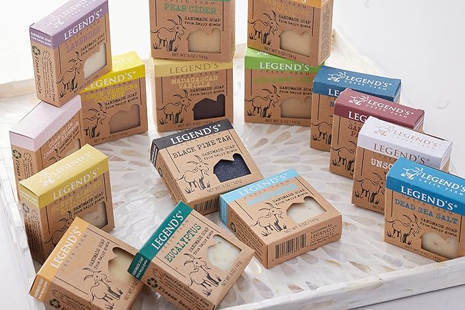 Legend's Creek Farm Goat Milk Soap - Cleansing Moisturizing Bar for Hands and Body - 5 Oz Creamy Lather, Nourishing, Gentle Natural Soap for Sensitive Skin, Handmade in USA (Lavender, Pack of 1)