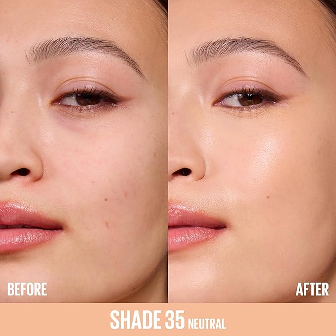 Maybelline Lifter Serum Concealer, Radiant Concealer with Full Coverage, Includes 2% Peptides + Caffeine to Hydrates & Brightens Under Eyes, 35, 1 Count
