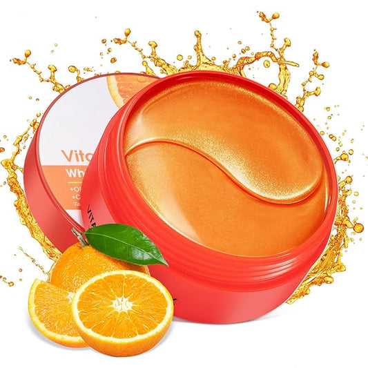 LAVONE Eye Mask - 30 Pairs Vitamin C Under Eye Patches Skin Care Products - Eye Masks Skincare for Dark Circles and Puffiness, Reduce Wrinkles, Eye Bags and Fine Lines, for Women and Man - Orange
