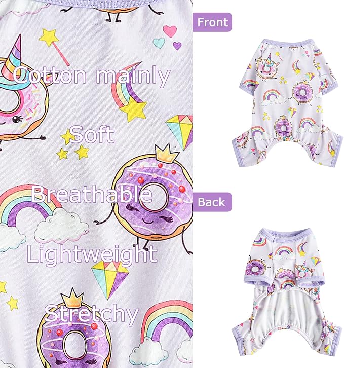 Dog Pajamas for Small Dogs Boy Girl, Dog Clothes Tiny Chihuahua Yorkie Spring Summer Shirt, Cute Puppy Outfit Pjs Jumpsuit Cat Onesie Apparel Pet Clothes