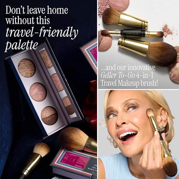 LAURA GELLER NEW YORK Gellers Greatest Kit - Baked Face & Eye Palette New York Minute + 4-in-1 Travel Makeup Brush